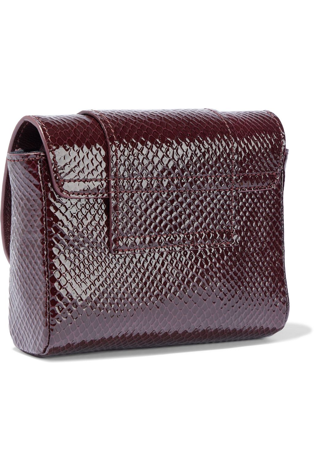 SEE BY CHLOÉ Hopper buckle-embellished glossed snake-effect leather shoulder bag