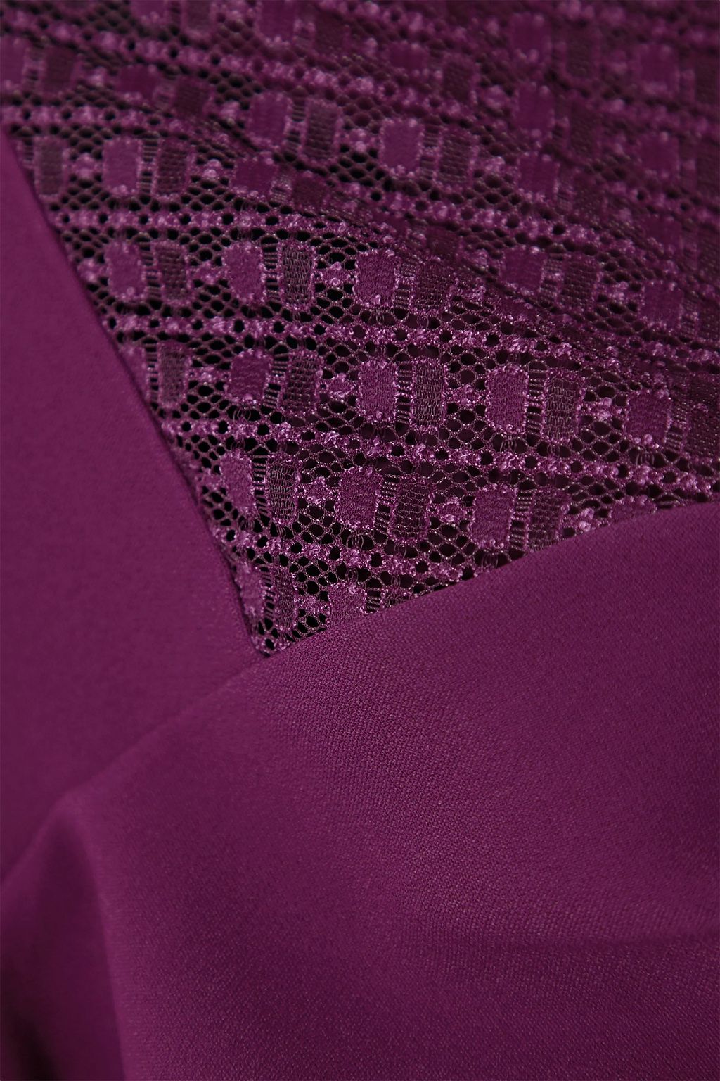 ROLAND MOURET Ashridge lace-trimmed crepe top