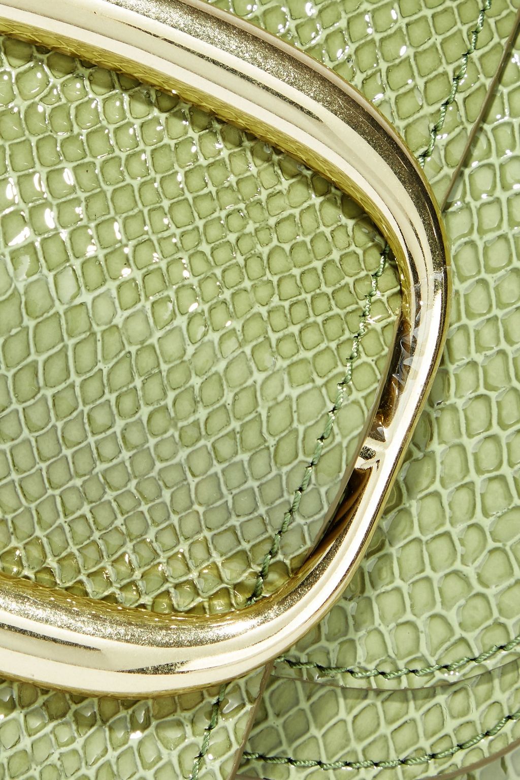 SEE BY CHLOÉ Hopper buckle-embellished glossed snake-effect leather shoulder bag