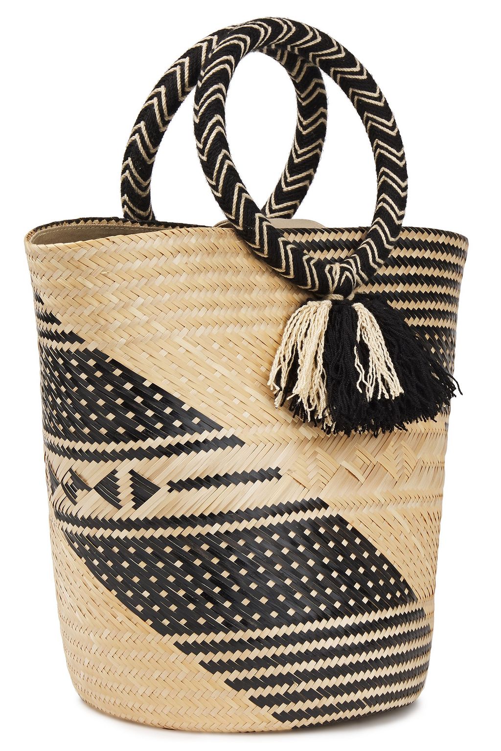 YOSUZI Arabella tasseled straw tote