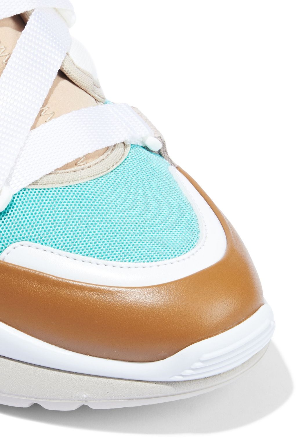 CHLOÉ Sonnie leather, suede and mesh high-top sneakers