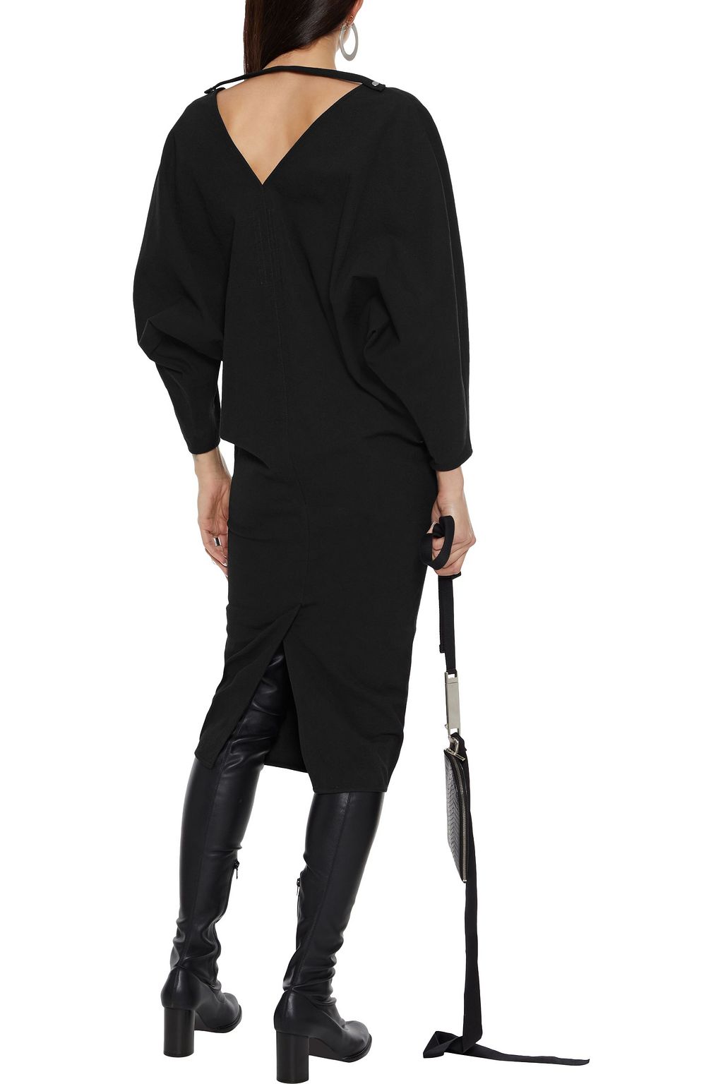 RICK OWENS Gathered textured cotton-blend midi dress