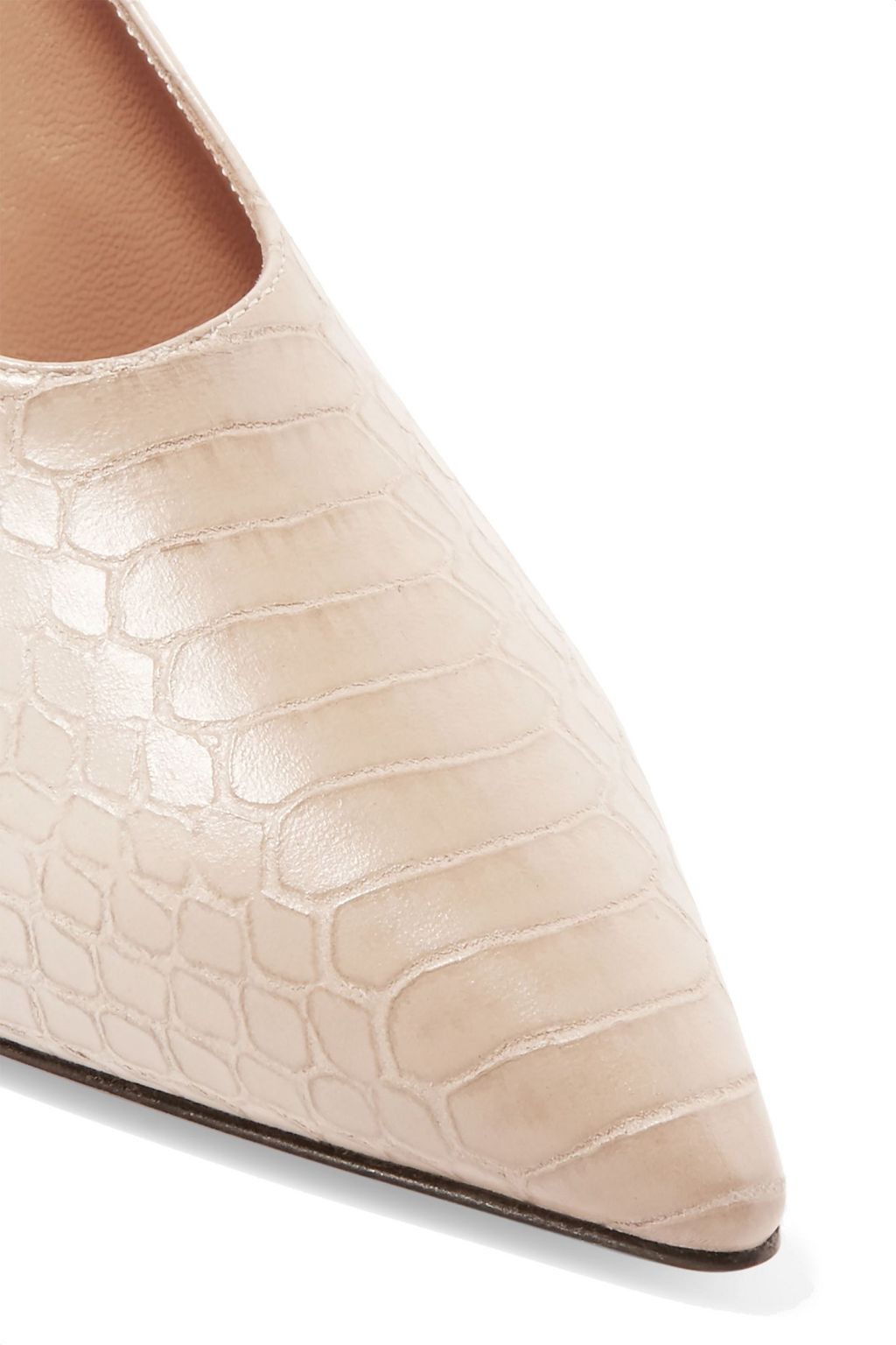 DRIES VAN NOTEN Snake-effect leather pumps