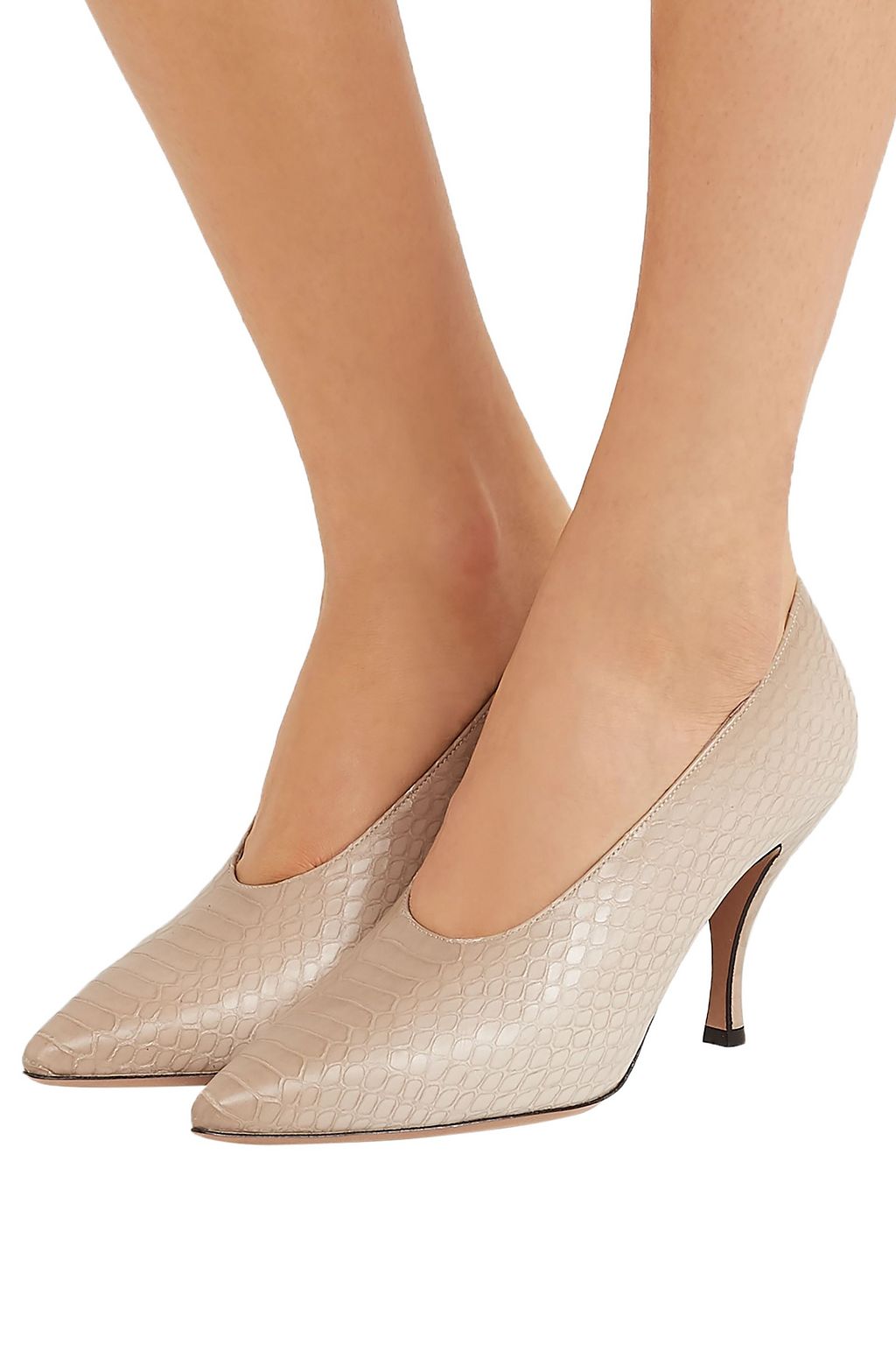 DRIES VAN NOTEN Snake-effect leather pumps