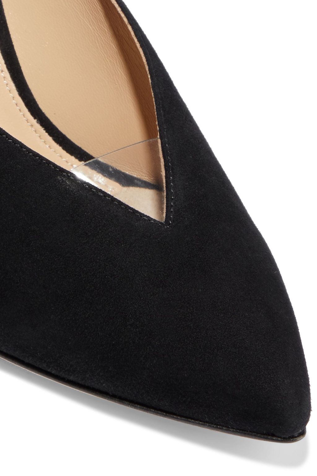 SERGIO ROSSI sr Milano PVC-trimmed suede mules