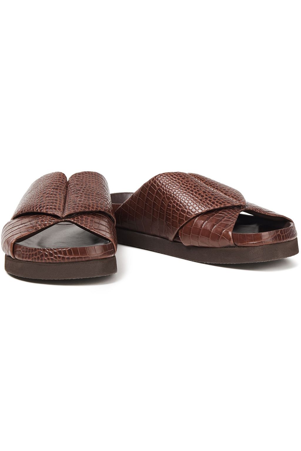 CO Croc-effect leather slides