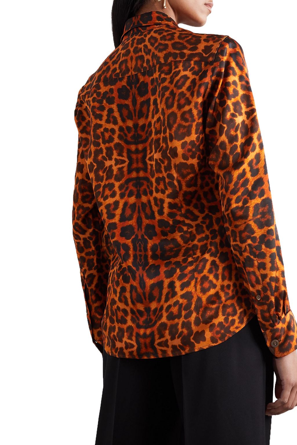 DRIES VAN NOTEN Leopard-print satin blouse