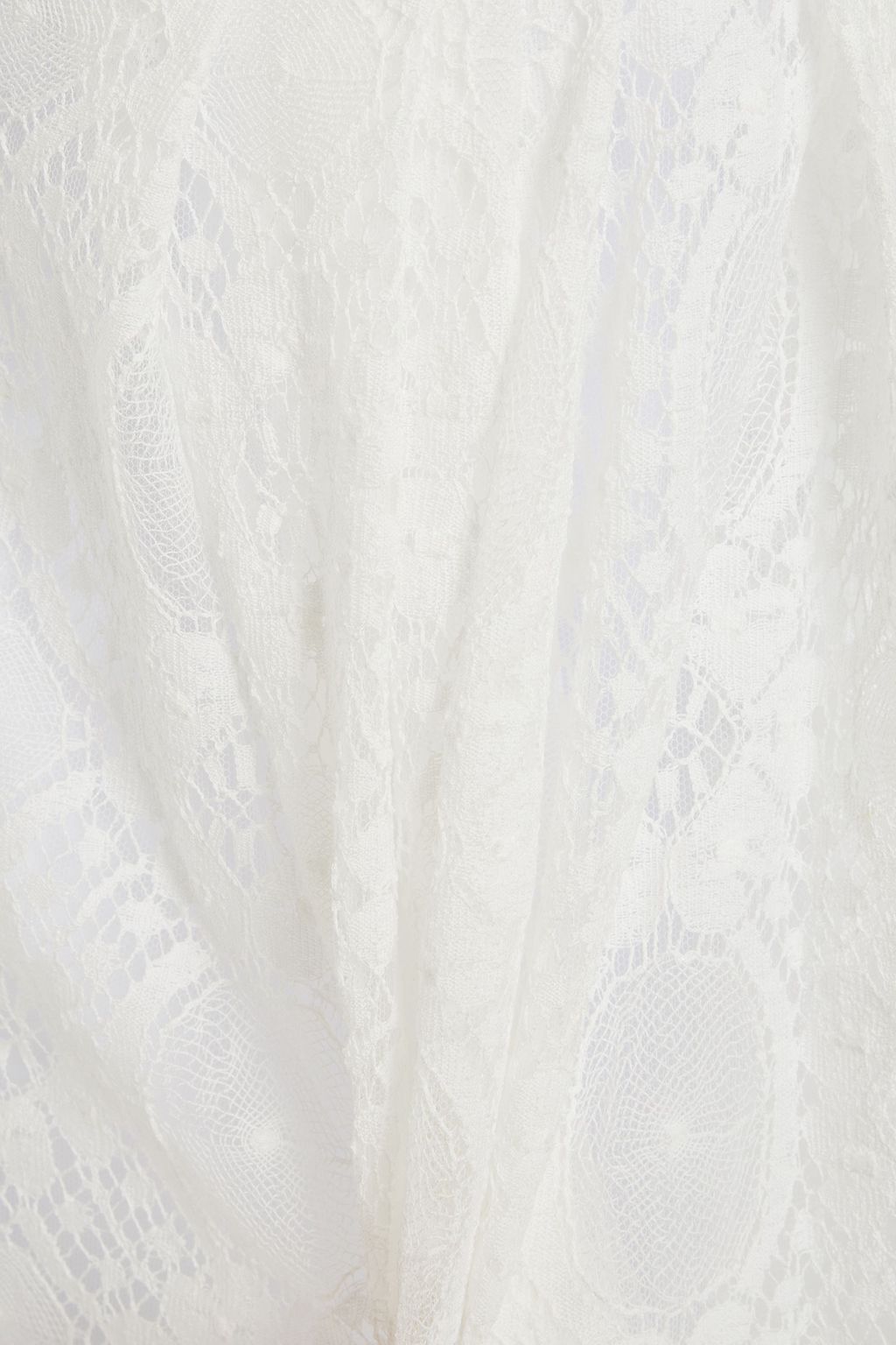 MSGM Pleated cotton-blend crocheted lace midi dress