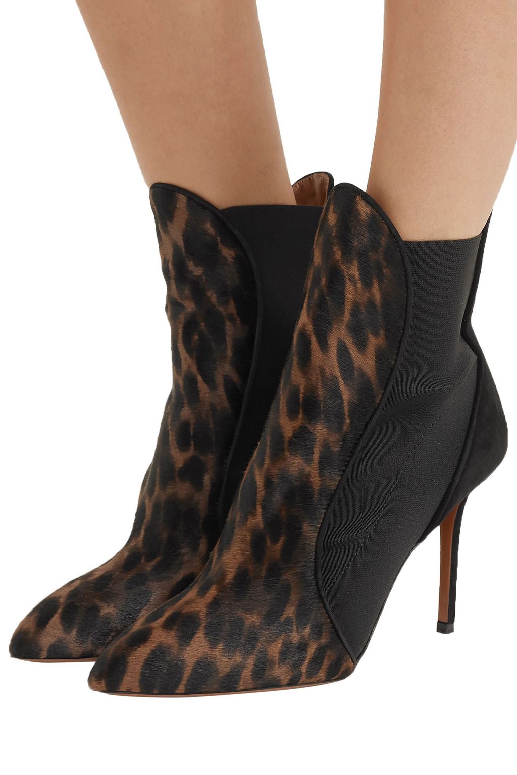 suede leopard print boots