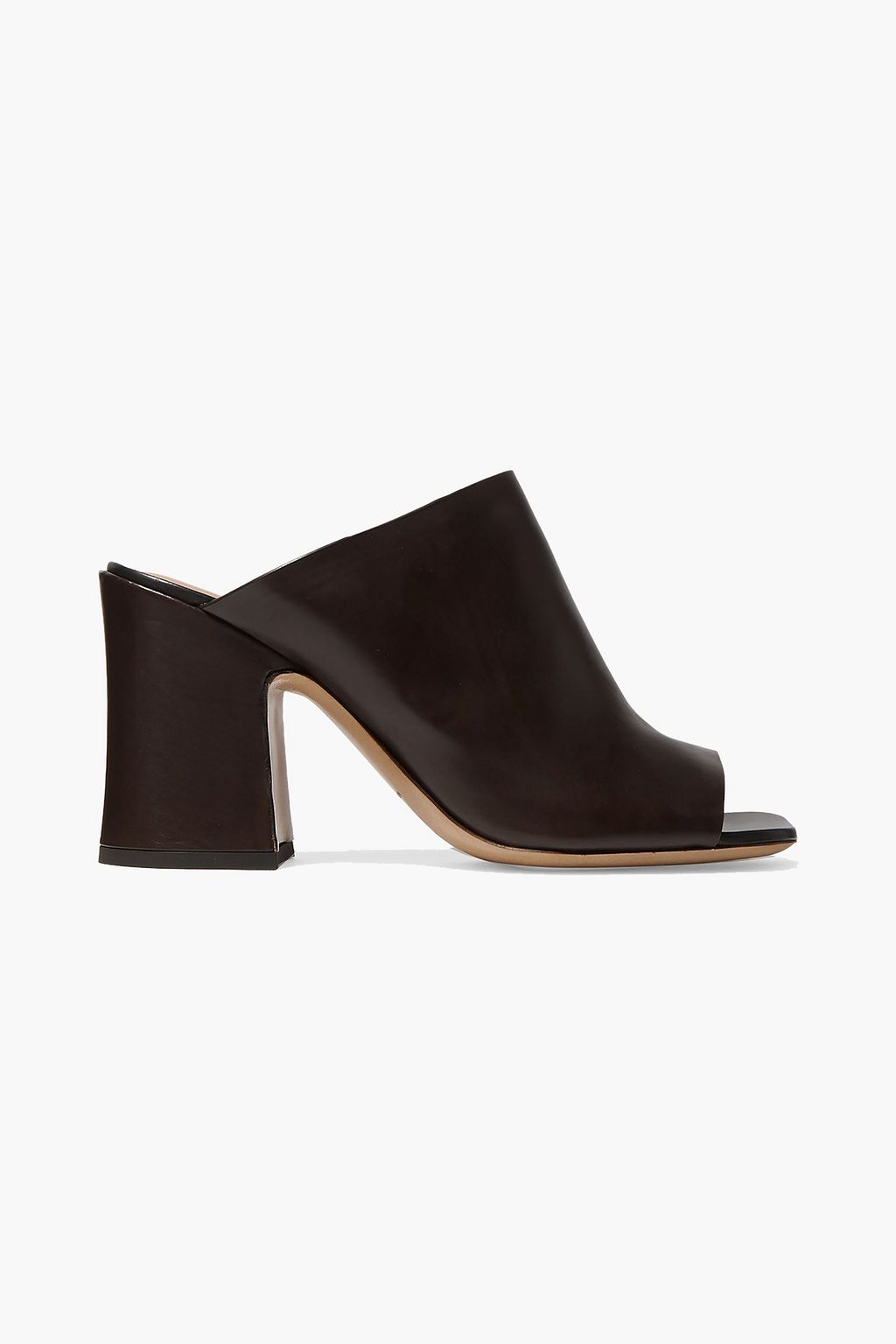 Dark brown leather mules Clearance