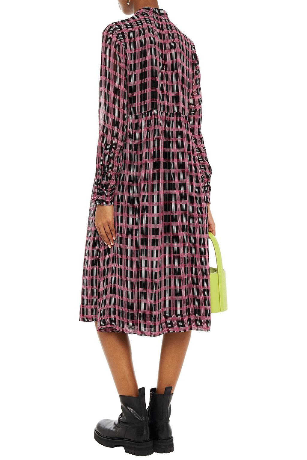 GANNI Polka-dot georgette midi dress