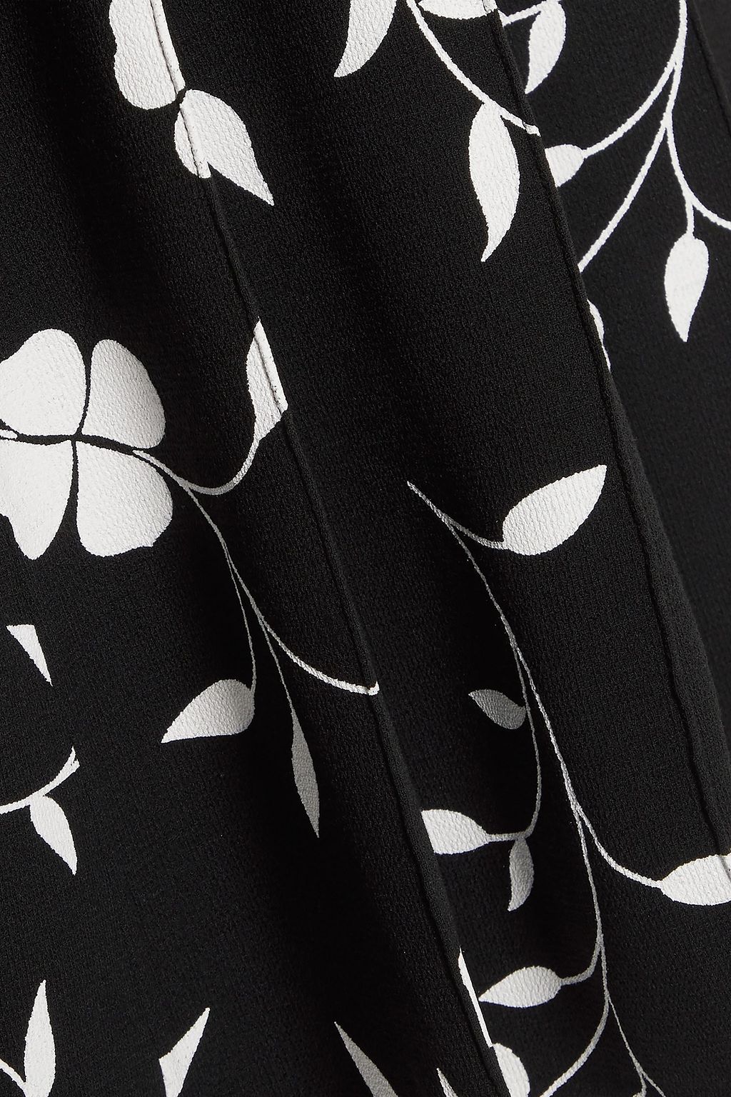 OSCAR DE LA RENTA Pleated floral-print wool-blend crepe midi dress