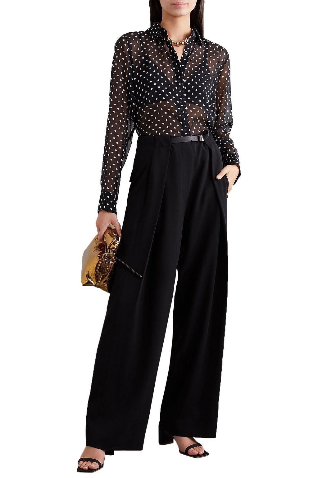 DRIES VAN NOTEN Polka-dot silk-chiffon blouse