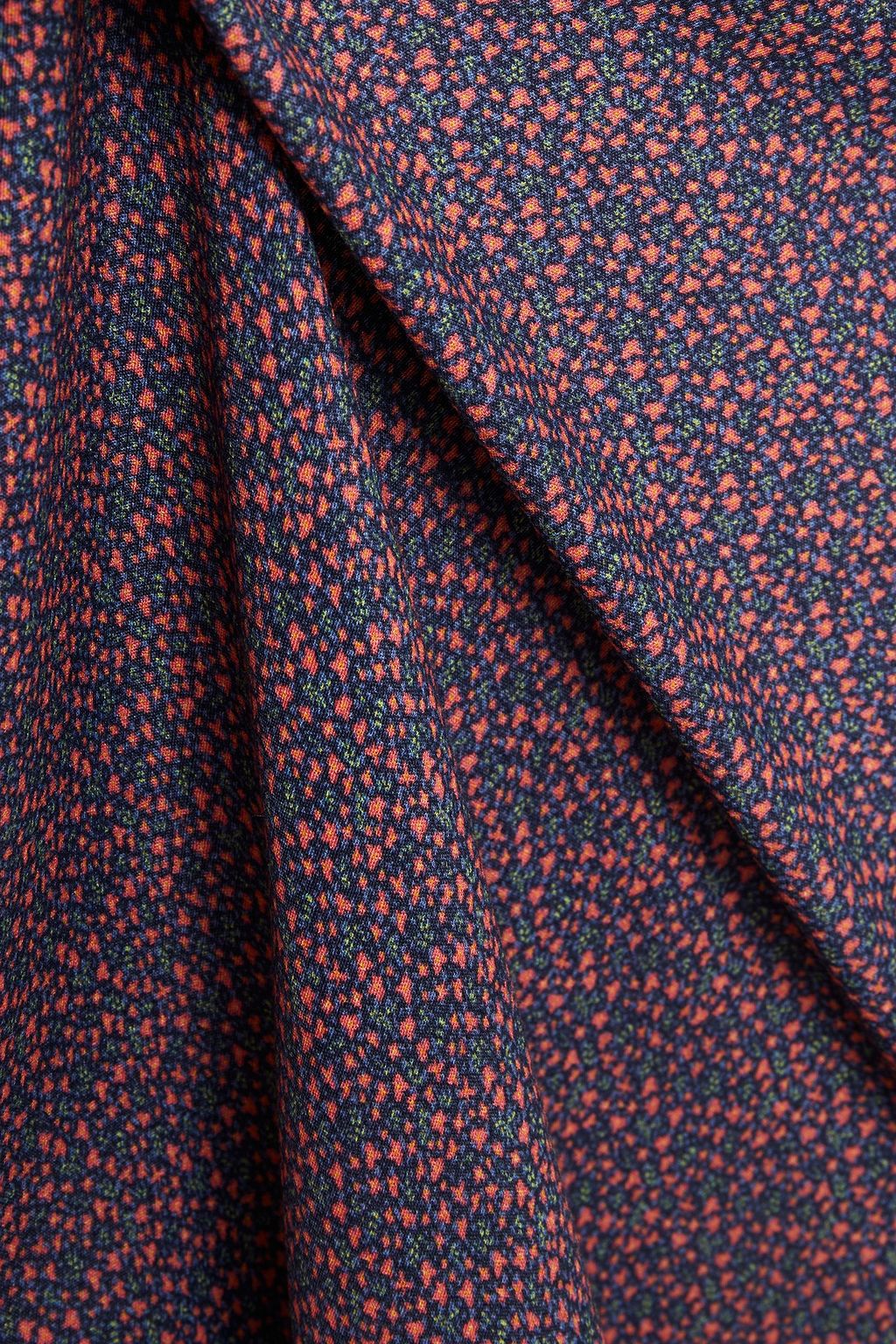 CHARLI Yvonne asymmetric printed crepe de chine midi skirt