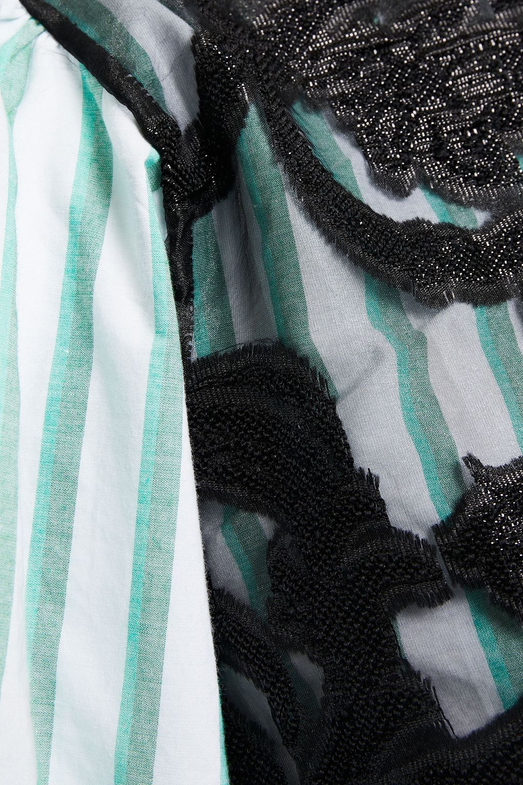 GANNI Fringed metallic striped fil coupé mini dress