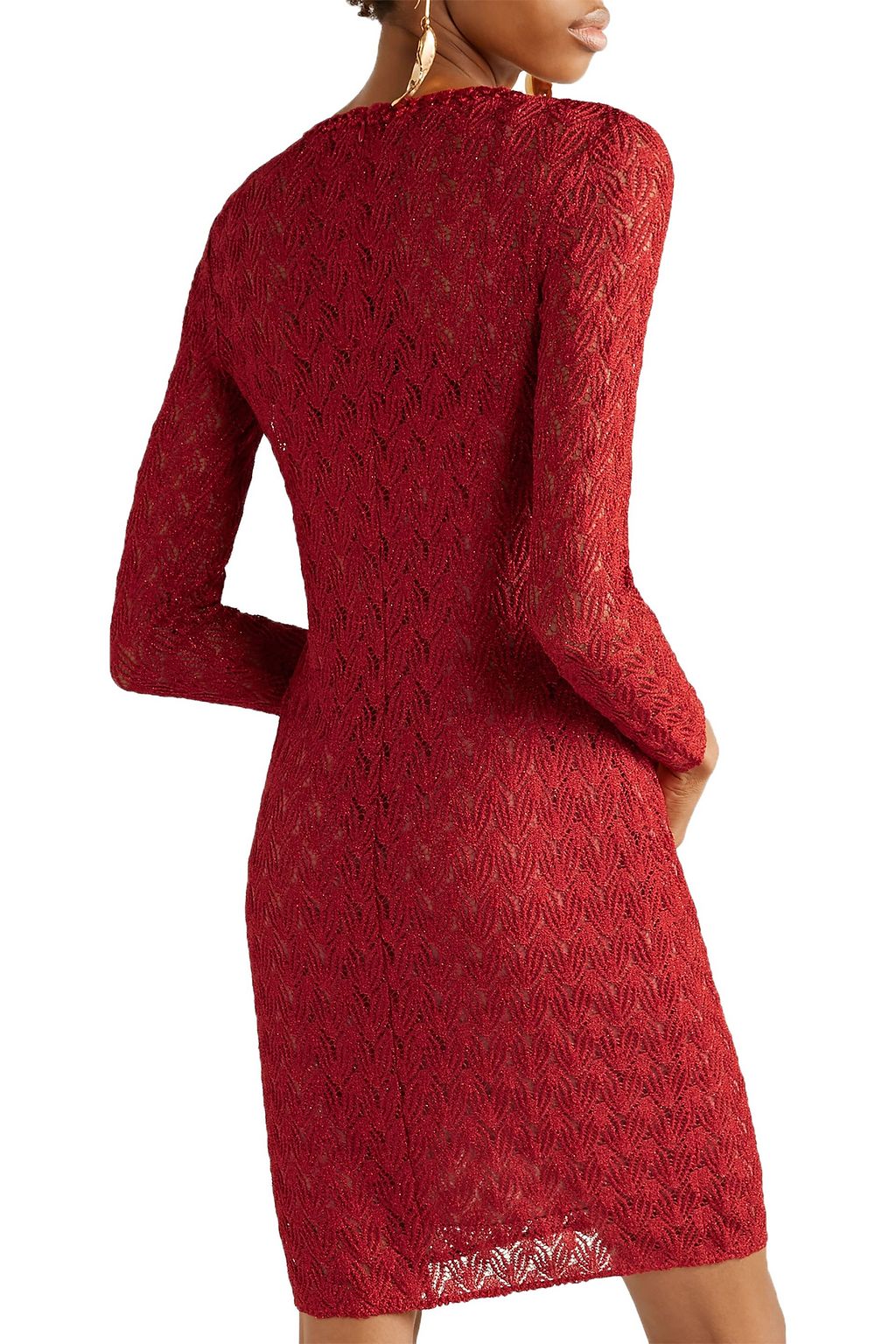 MISSONI Metallic crochet-knit mini dress