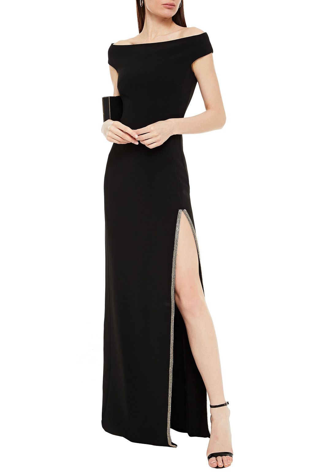 STELLA MCCARTNEY オフショルダー 装飾付き ストレッチクレープ マキシワンピース