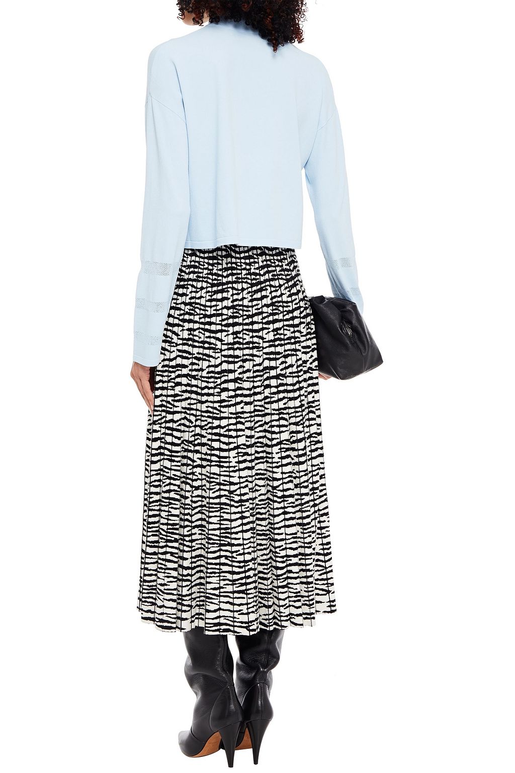 DIANE VON FURSTENBERG Cropped stretch-knit turtleneck sweater