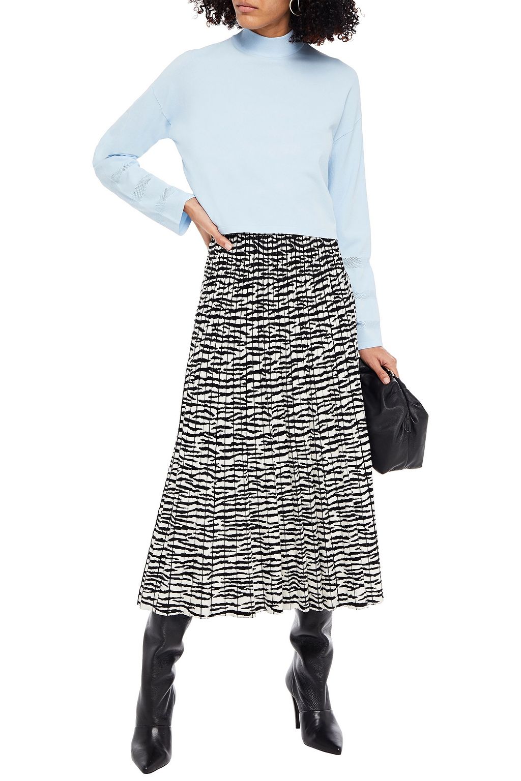 DIANE VON FURSTENBERG Cropped stretch-knit turtleneck sweater
