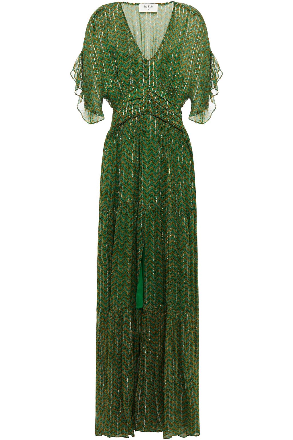 Leaf green Wanda shirred printed 