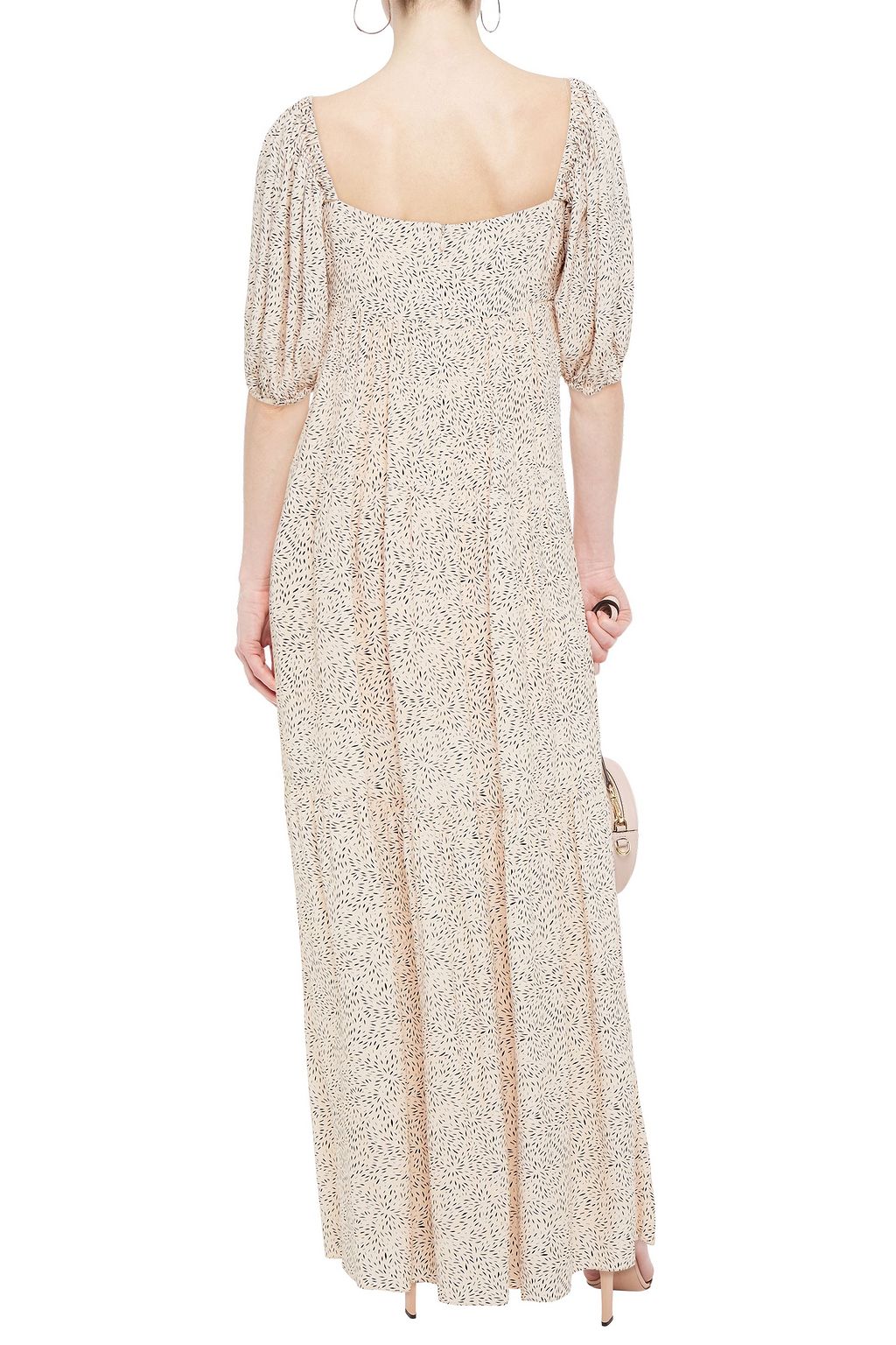 BA&SH Bahia gathered printed crepe maxi dress