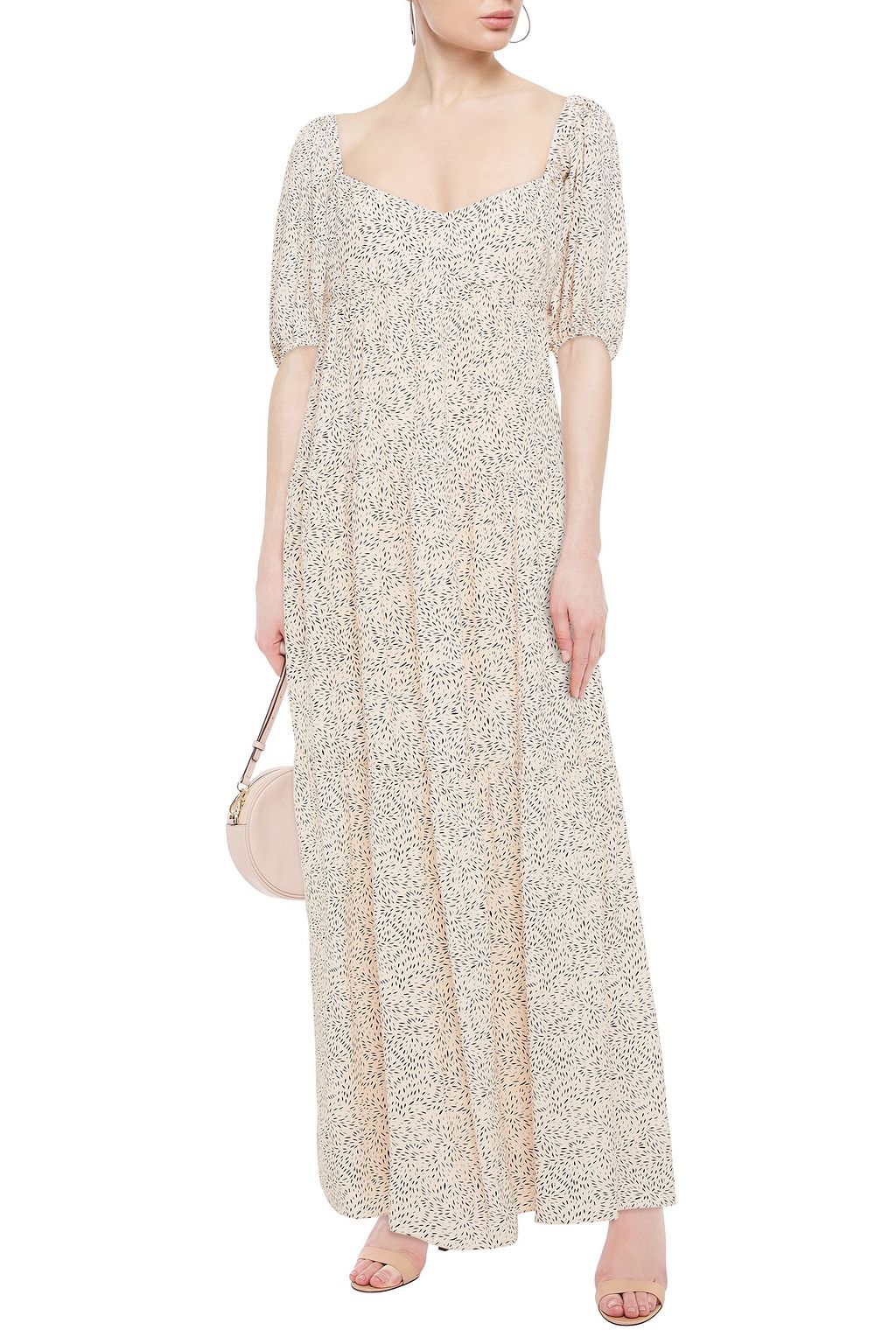 BA&SH Bahia gathered printed crepe maxi dress