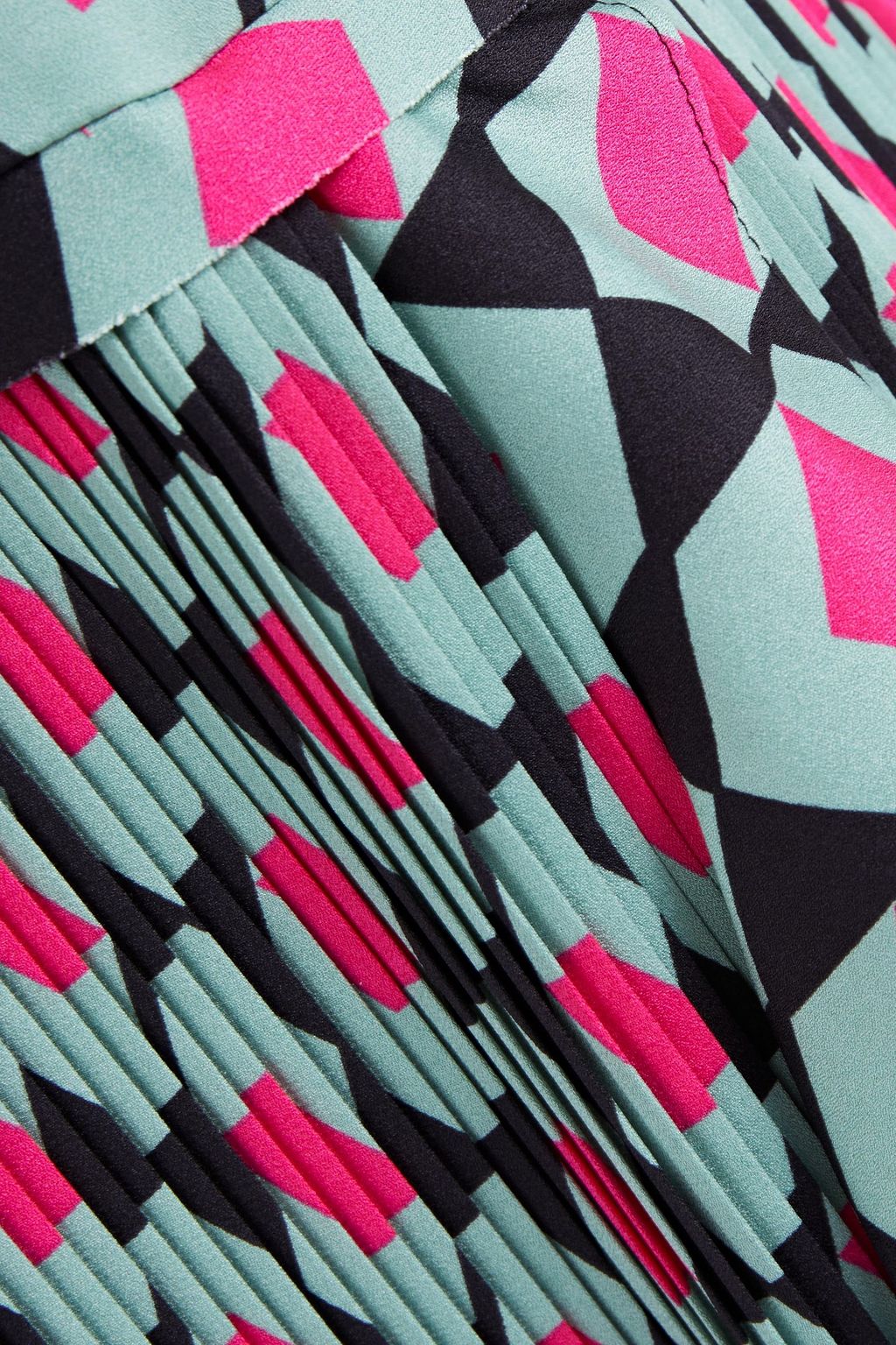 DIANE VON FURSTENBERG Pleated printed satin-crepe dress