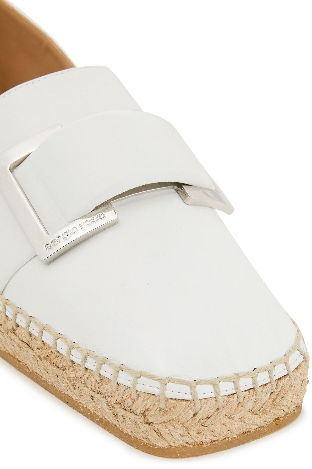 SERGIO ROSSI Embellished leather espadrilles