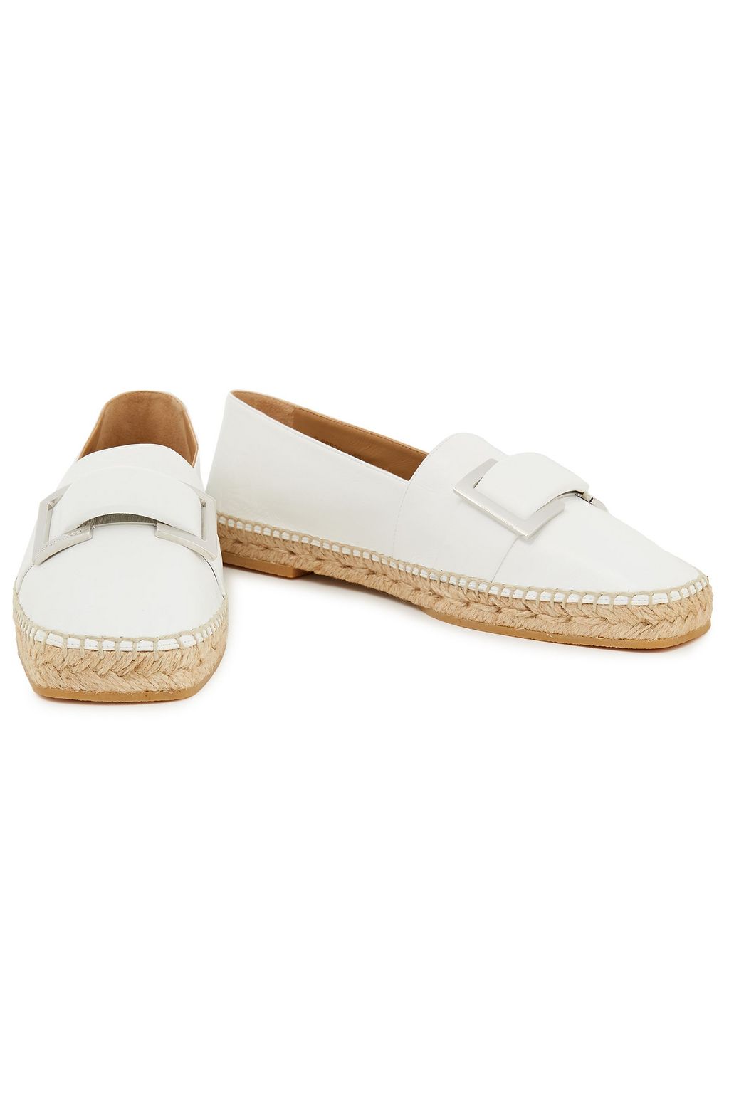 SERGIO ROSSI Embellished leather espadrilles