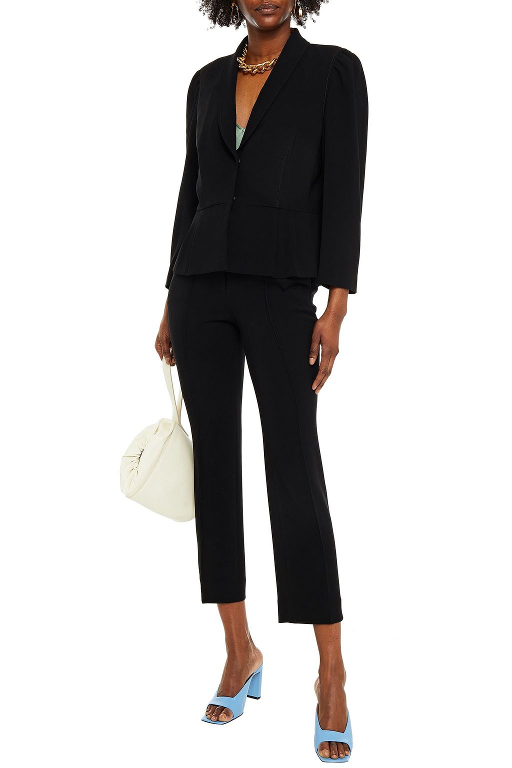 DIANE VON FURSTENBERG Cropped stretch-crepe straight-leg pants