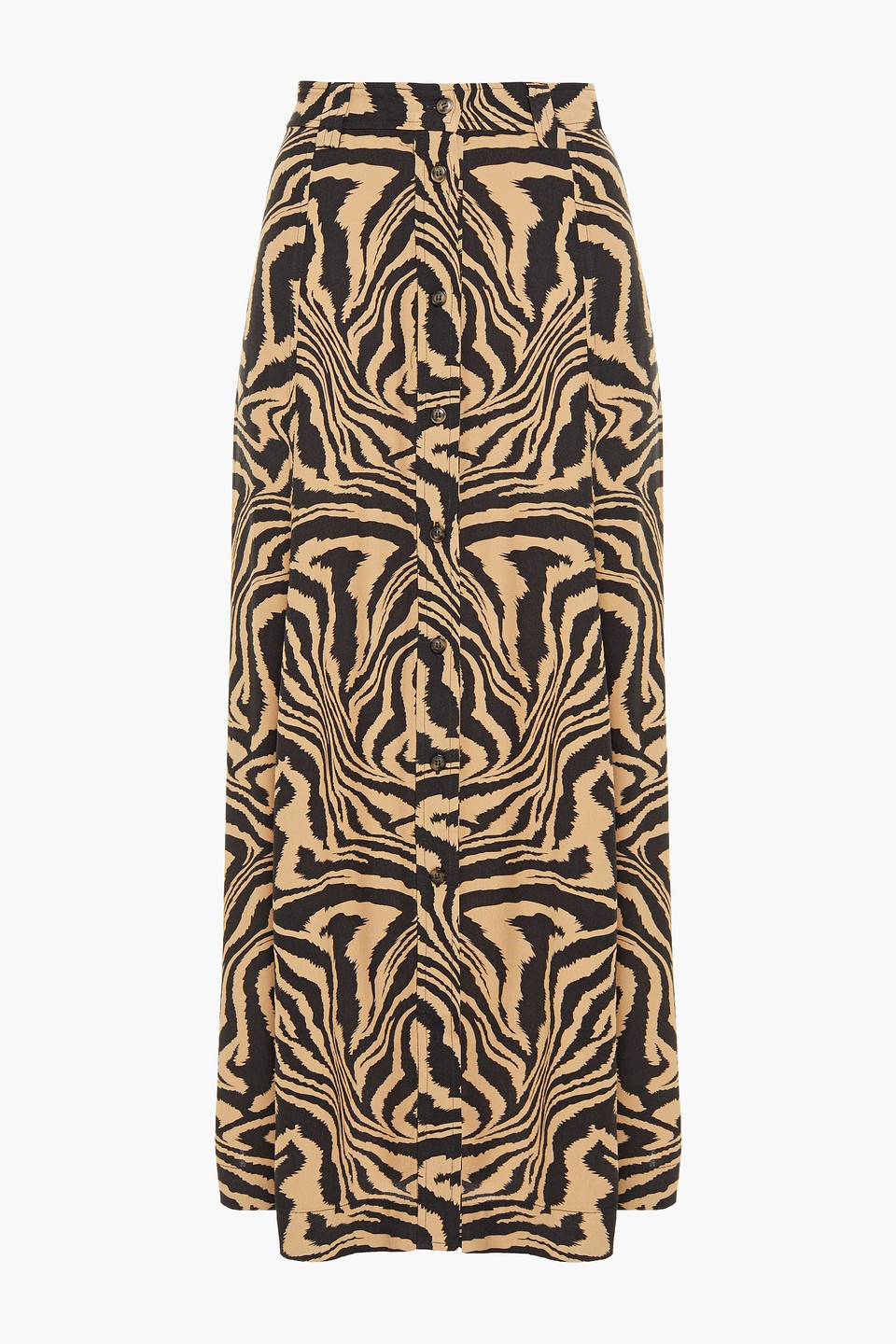Ganni Woman Floral-print Crepe De Chine Maxi Skirt Sand Size 32