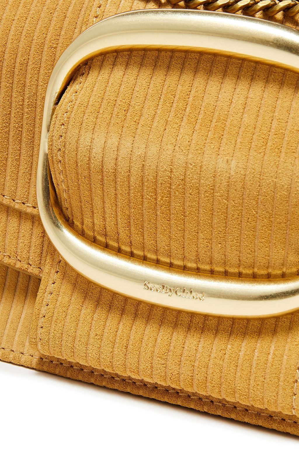 SEE BY CHLOÉ Hopper ribbed suede and leather shoulder bag