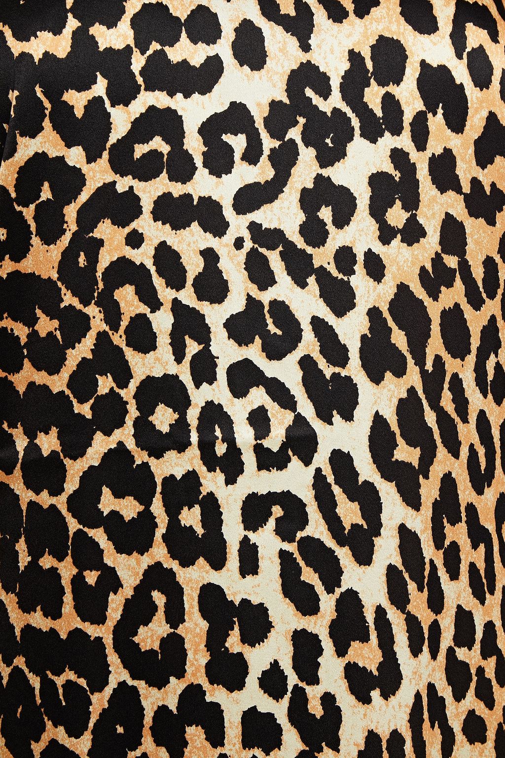 GANNI Leopard-print stretch-silk satin midi dress
