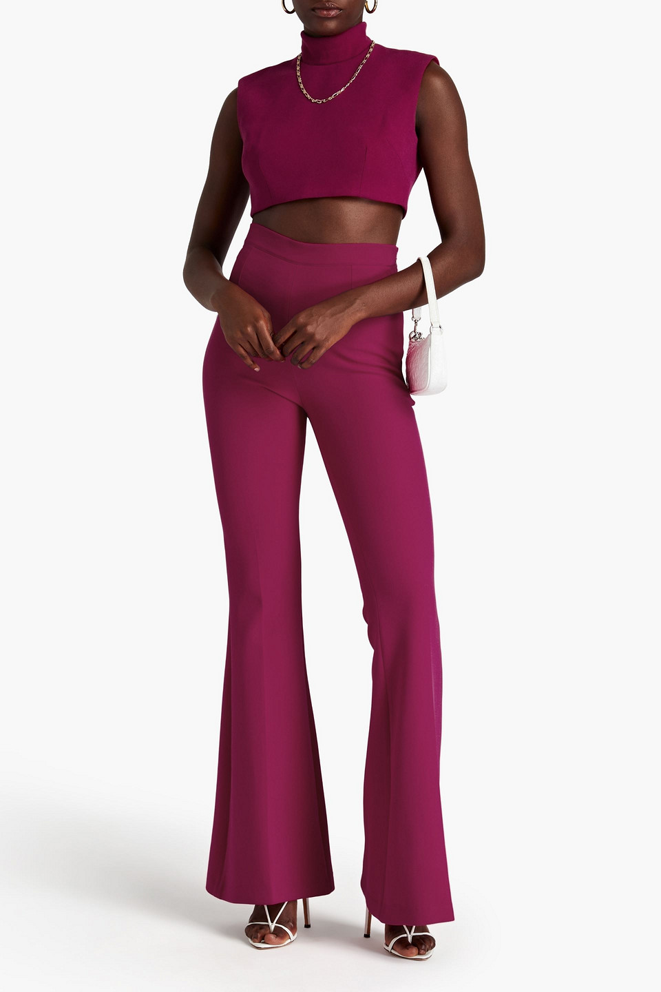  Alex Perry - Blake Cropped Rollkragenoberteil Aus Crêpe - Lila - Uk 10 