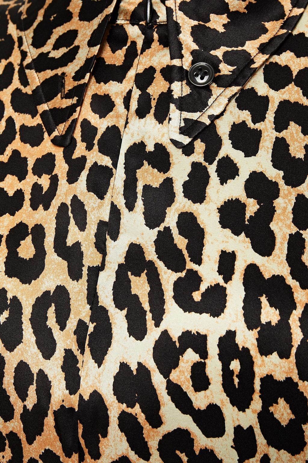 GANNI Leopard-print silk-blend satin mini dress