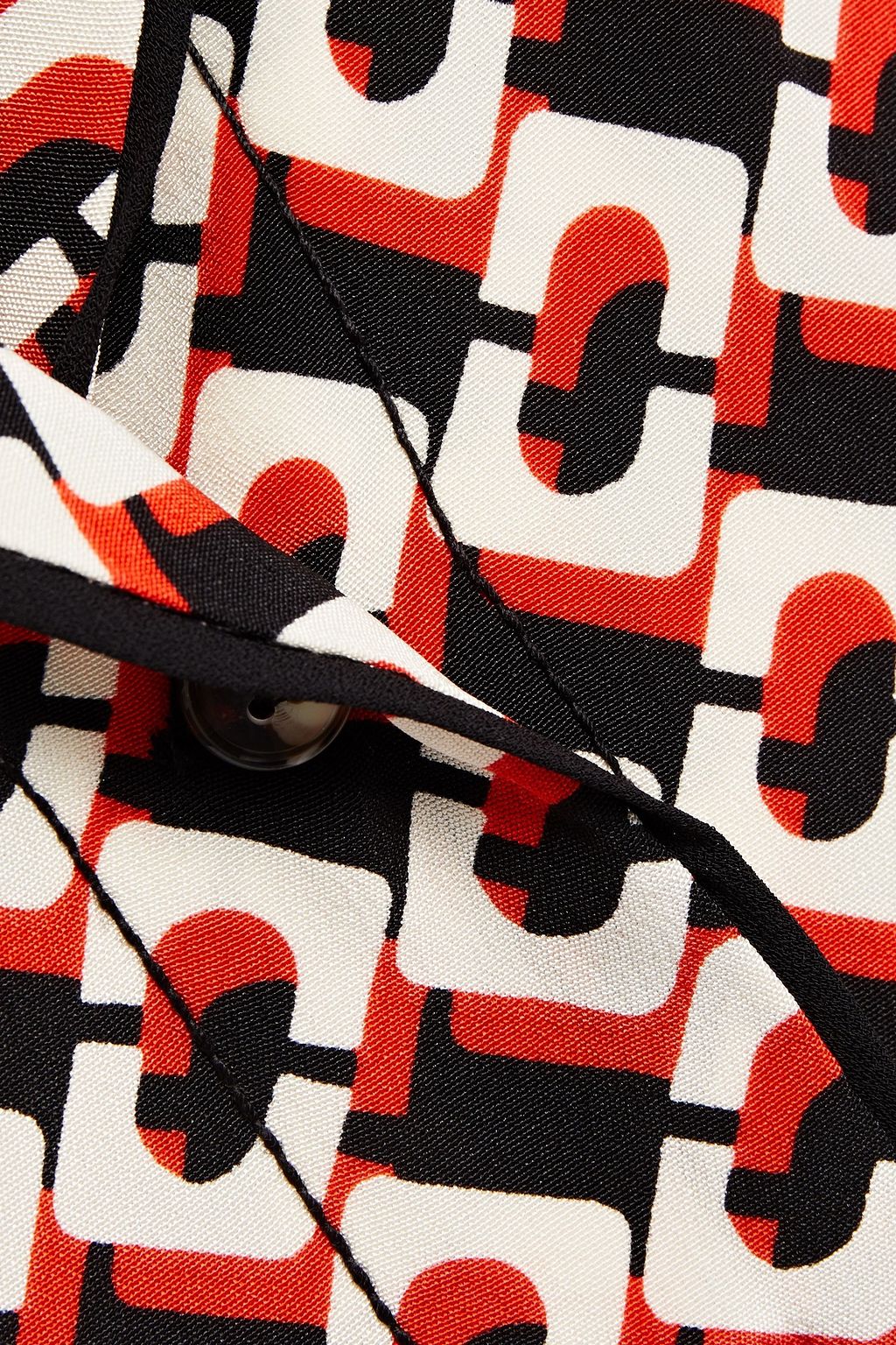 DIANE VON FURSTENBERG Cheryl cropped printed silk crepe de chine shirt