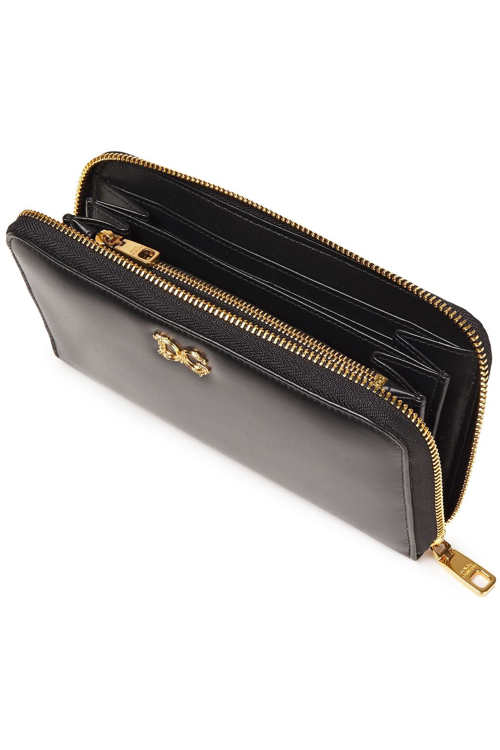 DOLCE&GABBANA Logo-appliquéd leather wallet