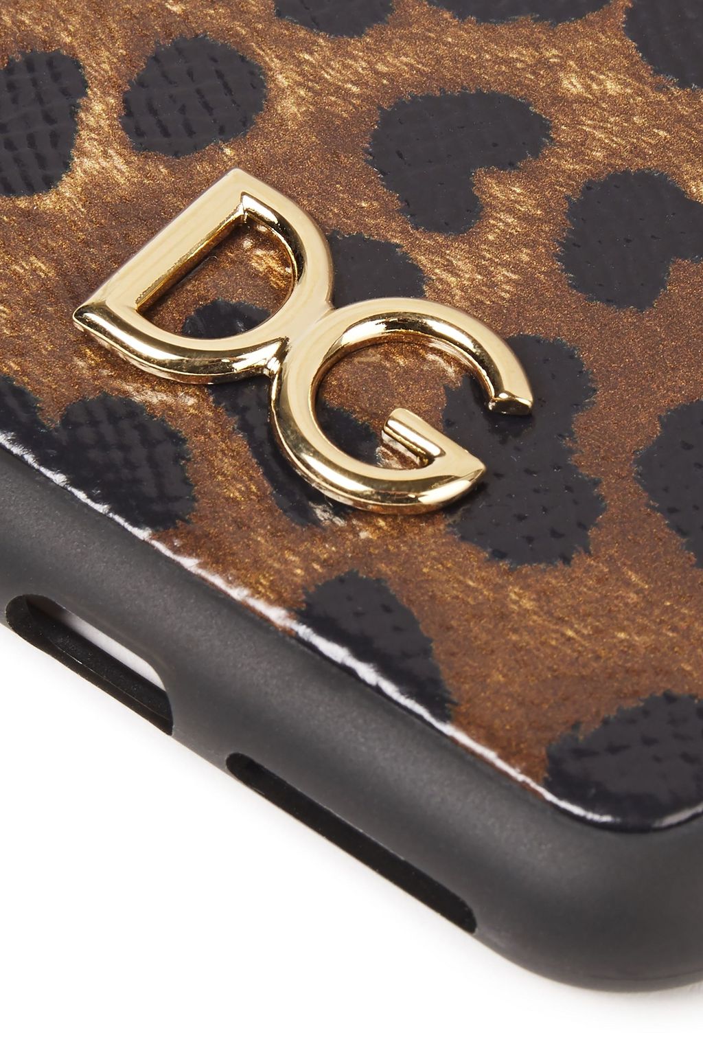 DOLCE&GABBANA Leopard-print textured-leather and Silicone iPhone XS Max case