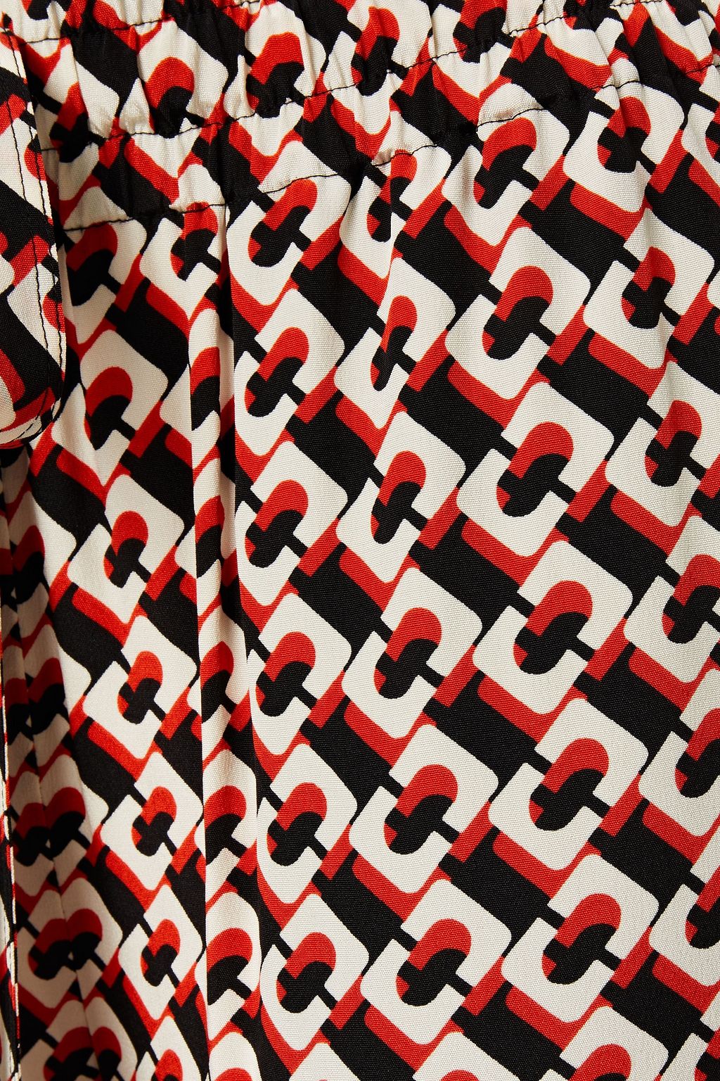 DIANE VON FURSTENBERG Belted printed silk crepe de chine wide-leg pants