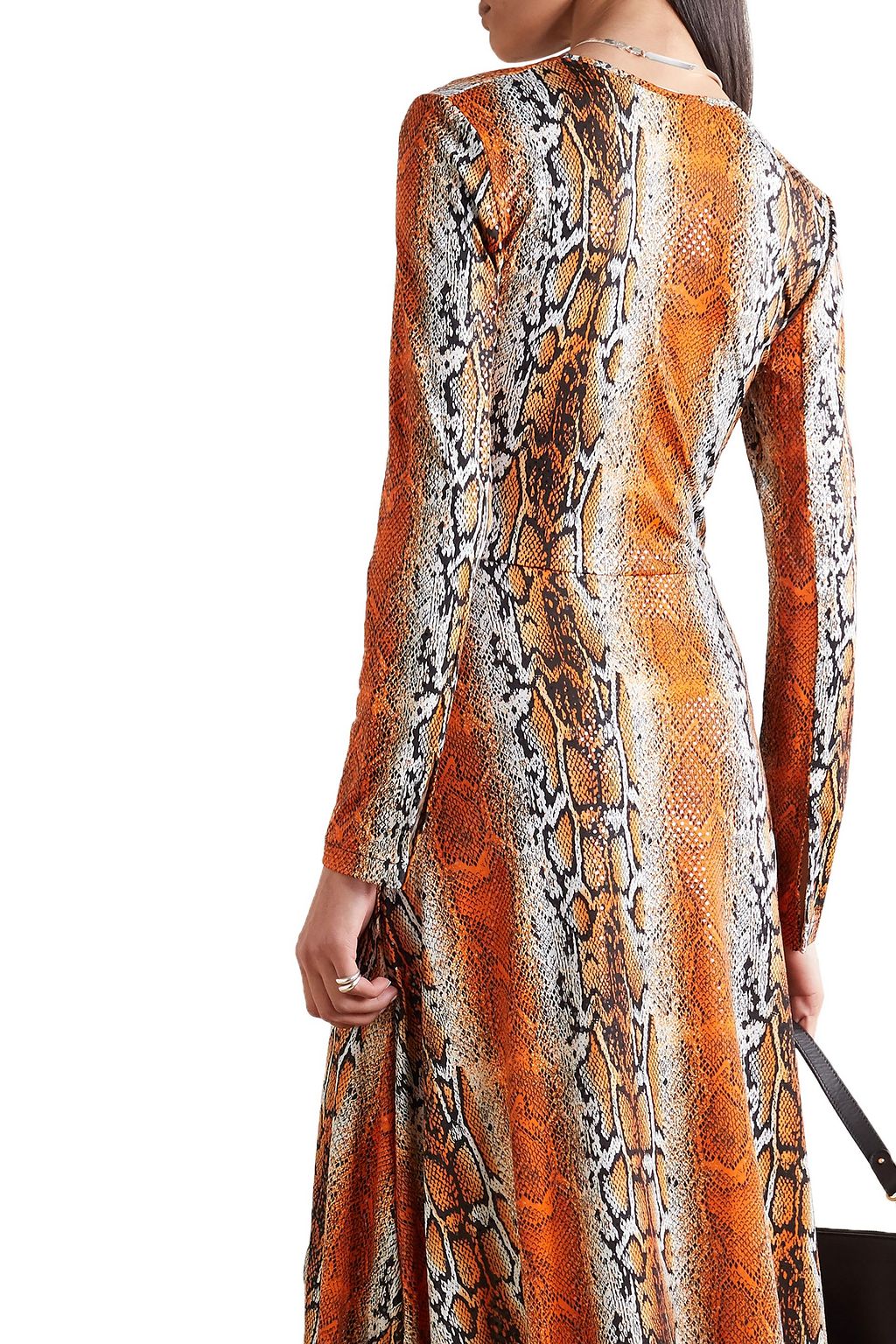 ROTATE BIRGER CHRISTENSEN Ruched snake-print stretch-jersey midi dress