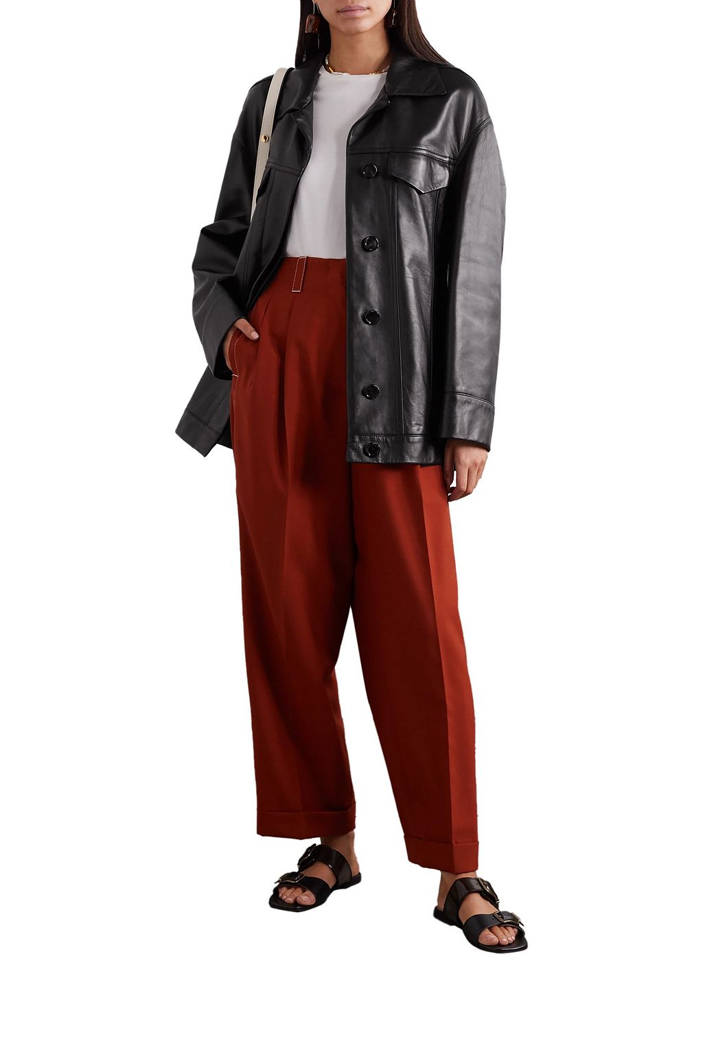 MARNI Oversized leather jacket