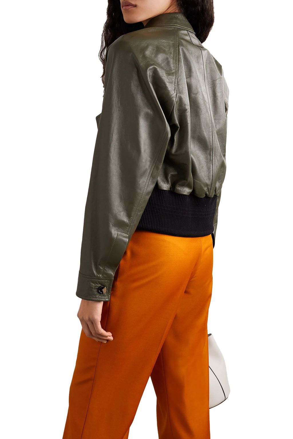 MARNI Two-tone leather bomber jacket