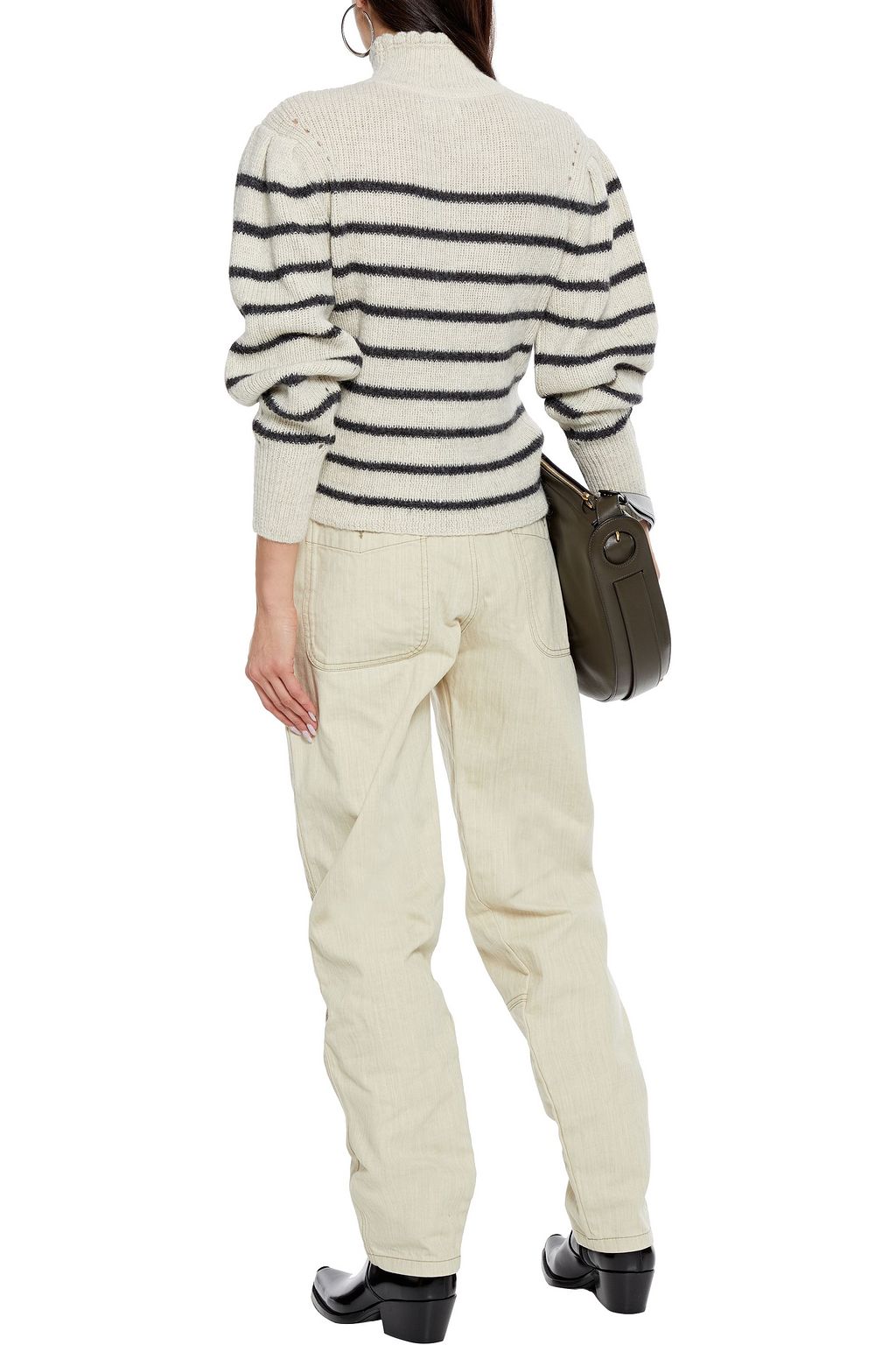 MARANT ÉTOILE Georgia striped alpaca-blend turtleneck sweater