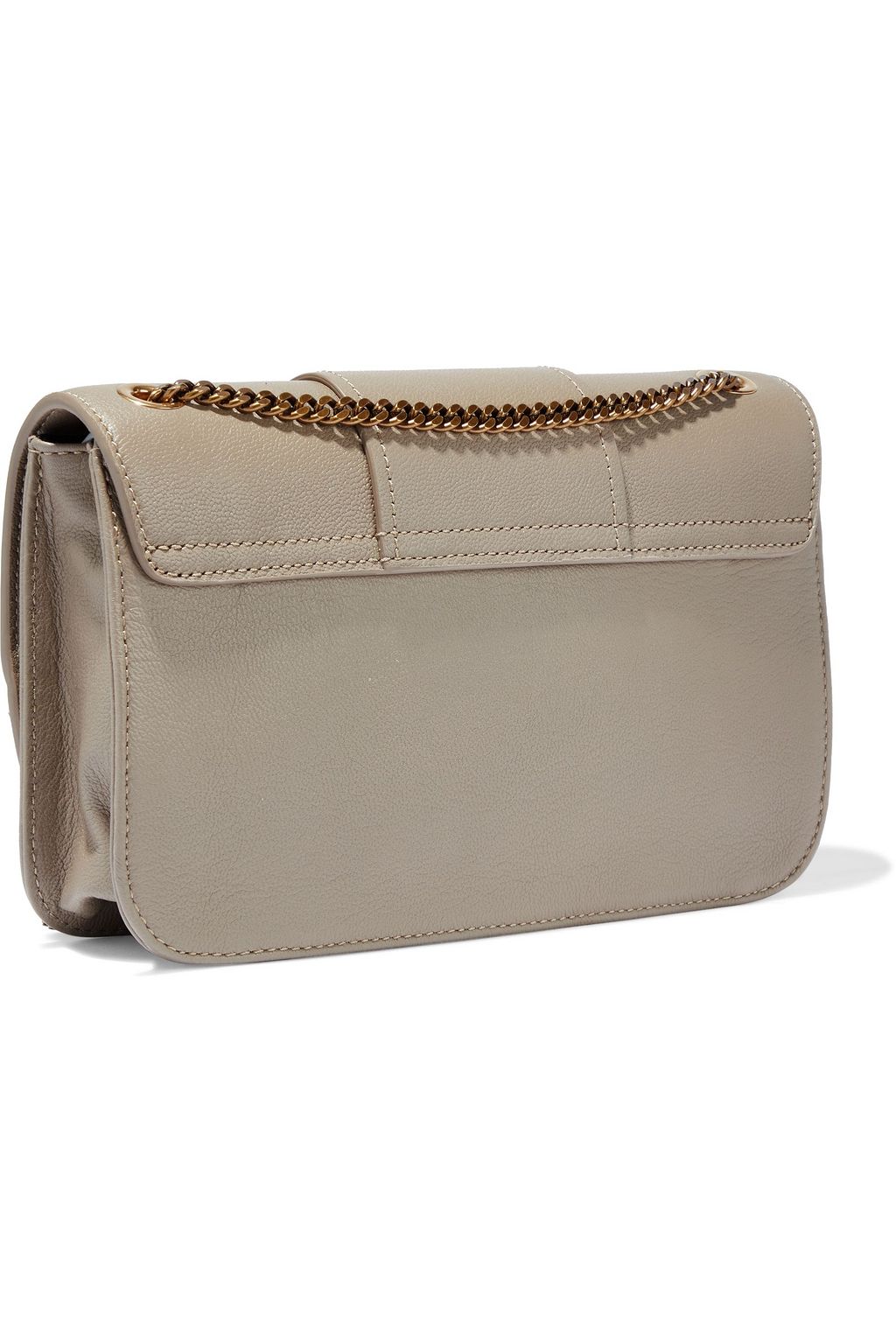SEE BY CHLOÉ Hopper buckle-embellished textured-leather shoulder bag