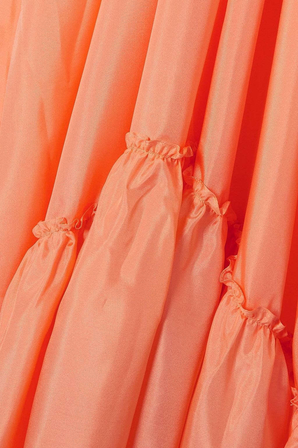 POUR LES FEMMES Tiered silk-habotai maxi dress