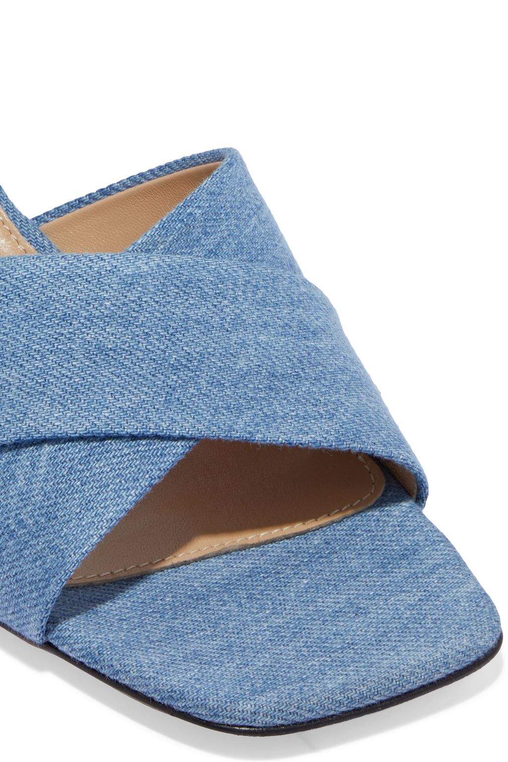 SERGIO ROSSI Studded denim mules