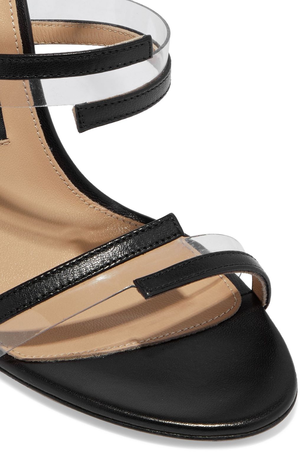 SERGIO ROSSI Karen 105 PVC-trimmed leather sandals