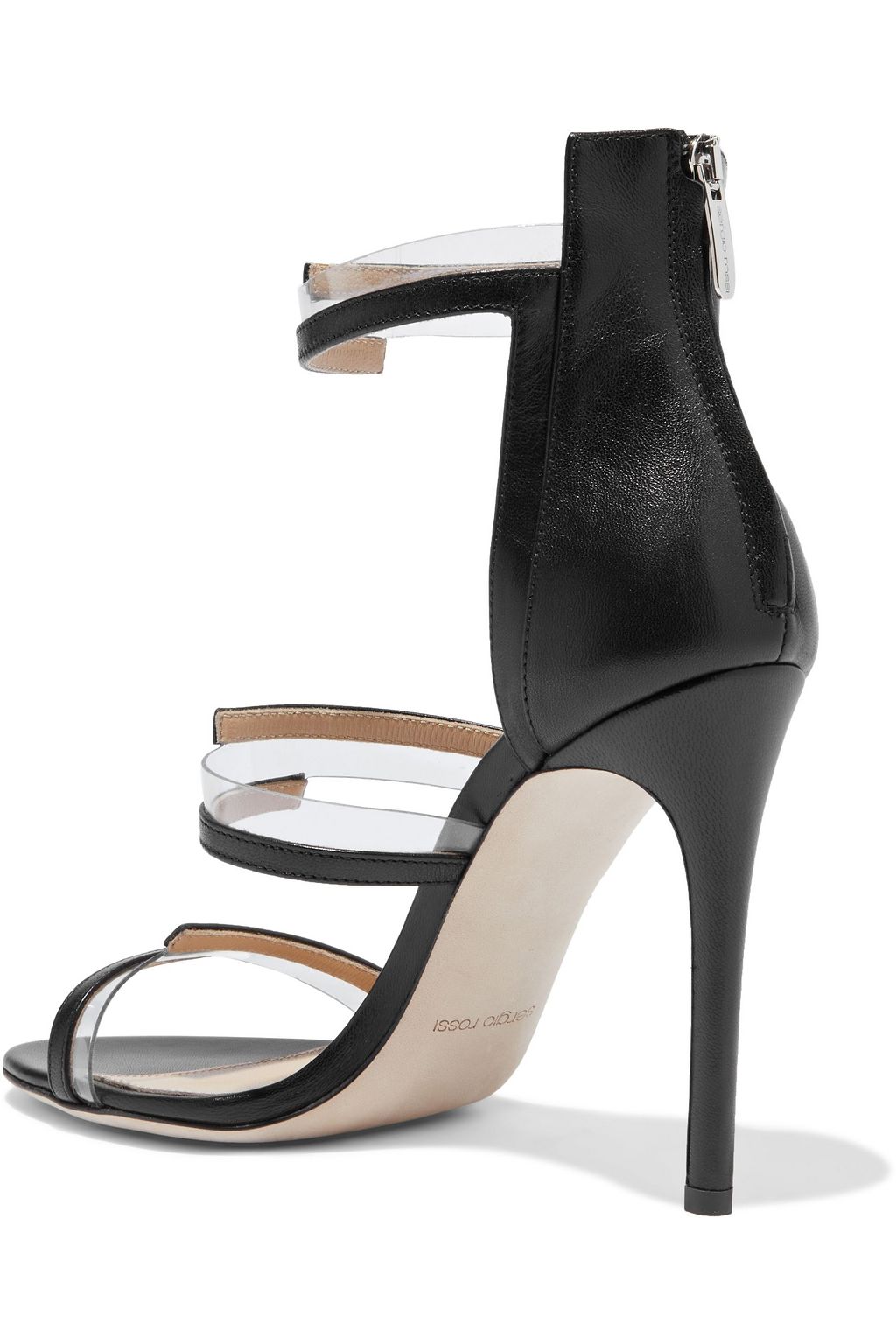 SERGIO ROSSI Karen 105 PVC-trimmed leather sandals