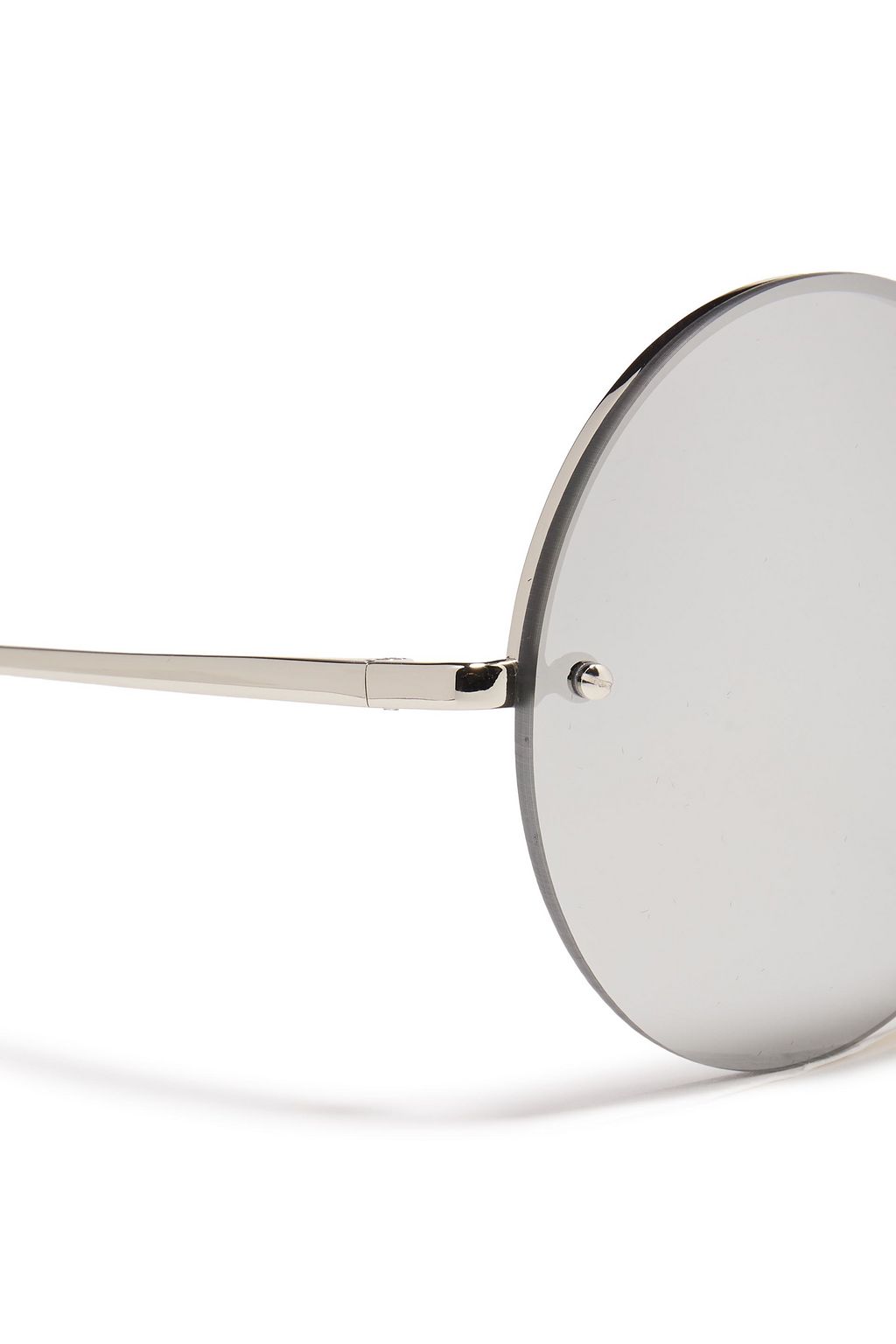 LINDA FARROW Round-frame silver-tone sunglasses
