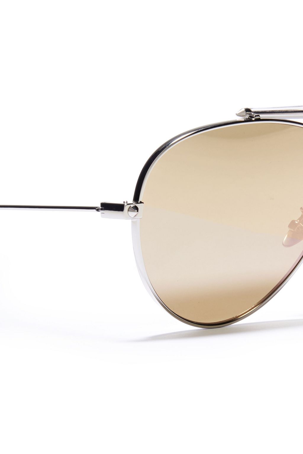 MCQUEEN Aviator-style silver-tone sunglasses